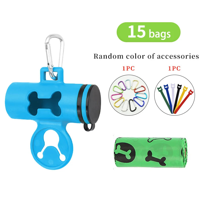 1 Roll 15 Bags Pet Dog Poop Bags Dispenser Collector Garbage Bag Puppy Cat Pooper Scooper Bag Outdoor Clean Pets Supplies