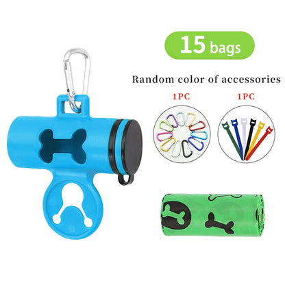 1 Roll 15 Bags Pet Dog Poop Bags Dispenser Collector Garbage Bag Puppy Cat Pooper Scooper Bag Outdoor Clean Pets Supplies