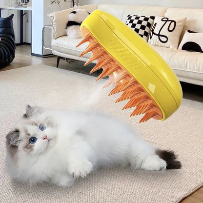 3-in-1 Pet Grooming Brush: Steam, Spray, and Massage for Cats & Dogs