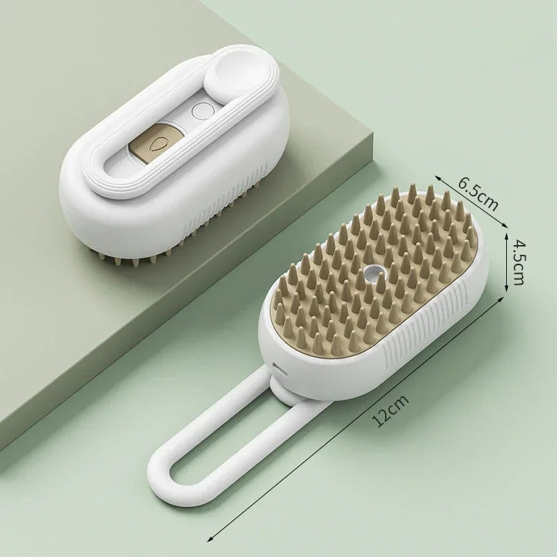 3-in-1 Pet Grooming Brush: Steam, Spray, and Massage for Cats & Dogs