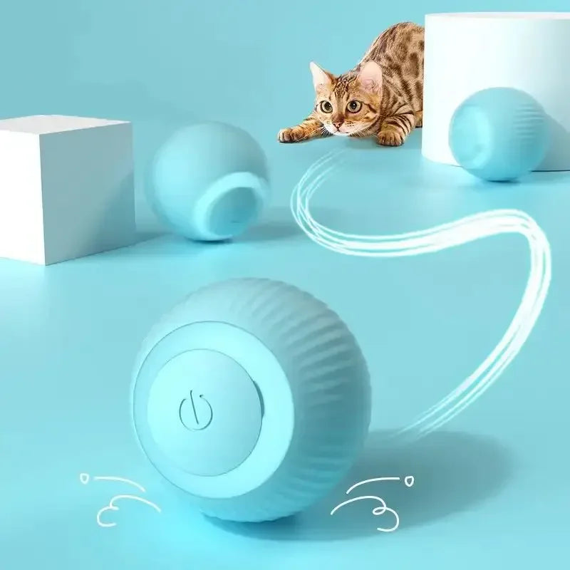 2024 Smart Rechargeable Cat Toy: Self-Rolling Ball for Interactive Indoor Fun