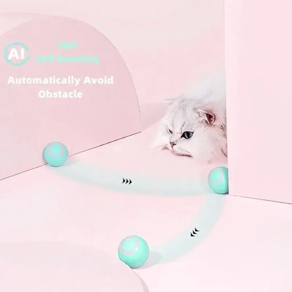 2024 Smart Rechargeable Cat Toy: Self-Rolling Ball for Interactive Indoor Fun