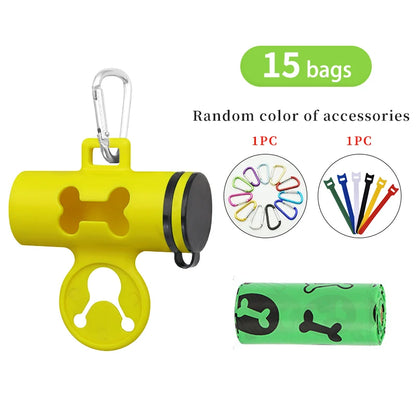 1 Roll 15 Bags Pet Dog Poop Bags Dispenser Collector Garbage Bag Puppy Cat Pooper Scooper Bag Outdoor Clean Pets Supplies