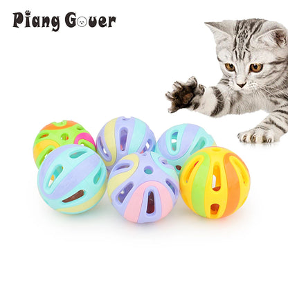 6pcs Colorful Bell Ball Toy: Fun Plastic Splicing for Cats