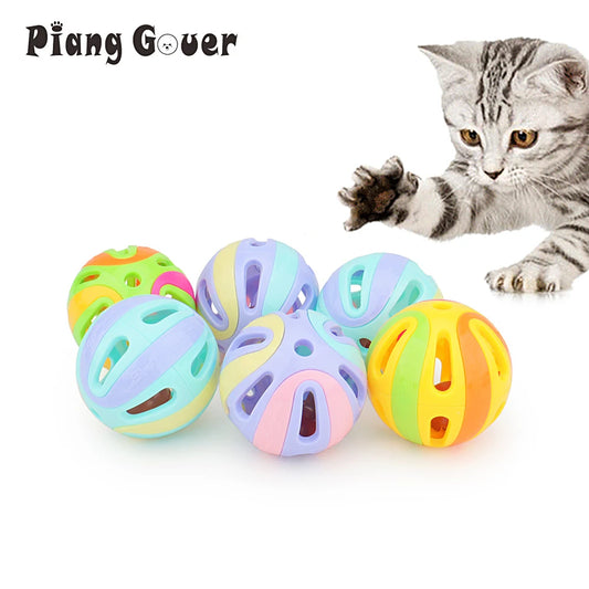 6pcs Colorful Bell Ball Toy: Fun Plastic Splicing for Cats