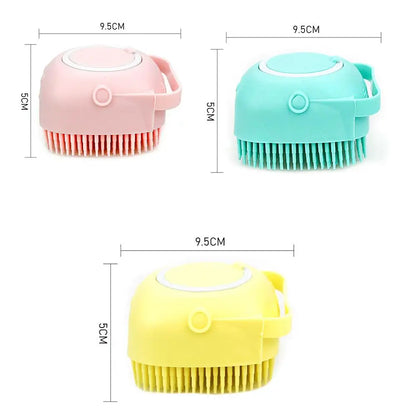 Pet Dog Shampoo Brush 2.7oz 80ml Cat Massage Comb Grooming Scrubber  for Bathing Short Hair Soft Silicone Rubber