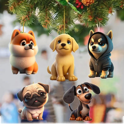 Christmas Tree Decoration Xmas Dog Pendant Party Hanging Ornament Christmas Hanging Ornaments Christmas Party Supplies 2024 New