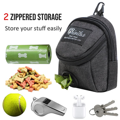 Portable Dog Treat Pouch: Multifunctional Training Bag with Poop Dispenser