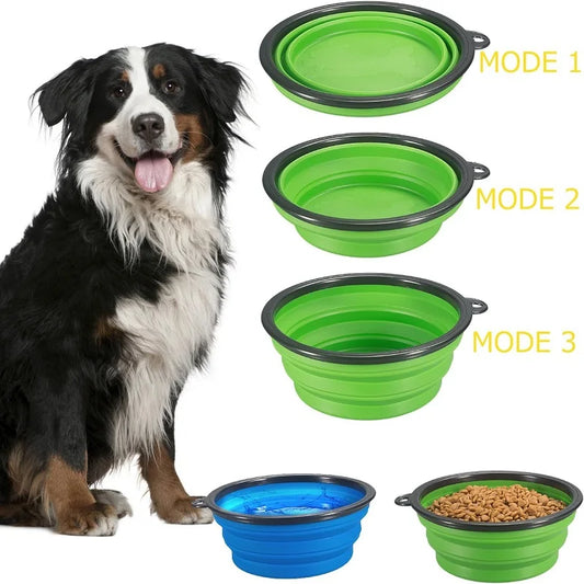 Collapsible Silicone Pet Bowl: Portable Food & Water Container for Travel