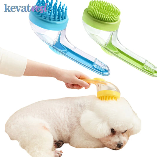 Soft Silicone Pet Bathing Brush Cat Massage Brush Pet Grooming Comb for Cats Dogs Long Handle Dog Cleaning Brush Pet Supplies