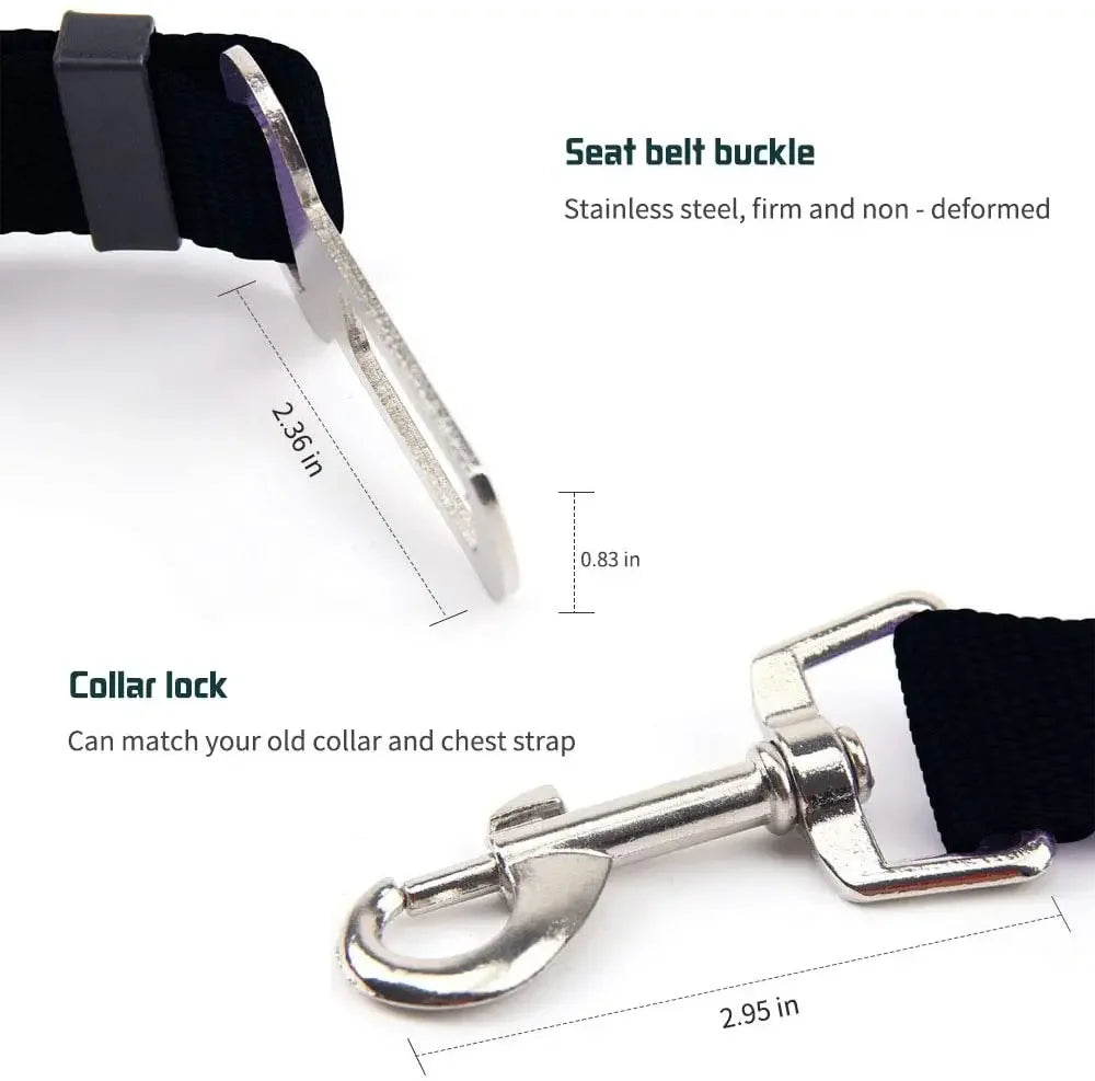 Adjustable Pet Car Seat Belt: Safety Harness for Secure Travel